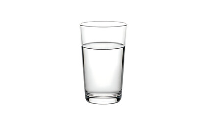 Clear glass with water on checkered background