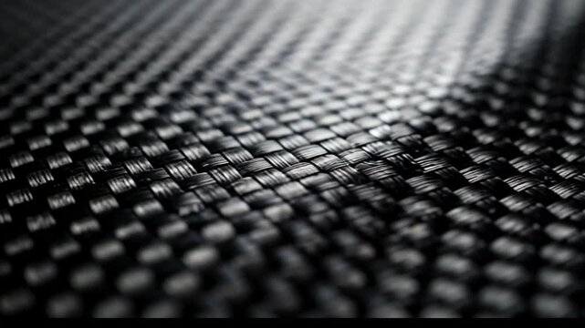 Dynamic Focus Pull on Intricate Carbon Fiber Weave Texture, Modern Material Detail