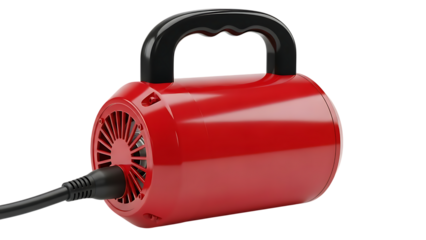 Red portable air compressor with black handle