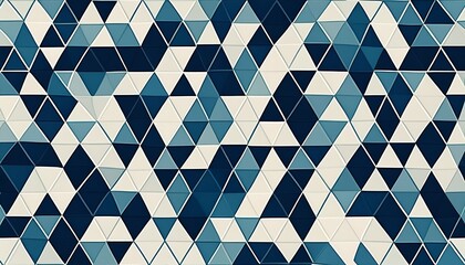 seamless abstract triangle pattern with white blue and navy shapes