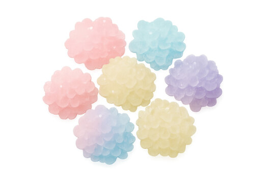 Colorful konpeito japanese sugar candy illustration with transparent background