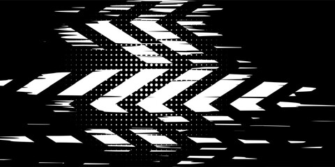 Black tire tread marks, wheel texture, tire marks - auto racing, motocross, vector illustration.