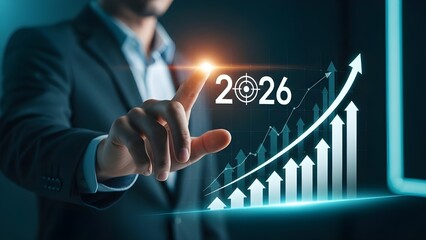 Business growth forecast 2026 with rising financial chart