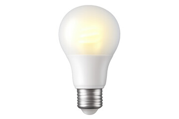 Led light bulb glowing bright, symbolizing new ideas, energy efficiency, and modern technology. Isolated with transparent background