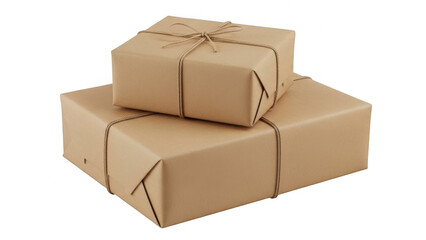 Stacked gift boxes isolated on transparent background