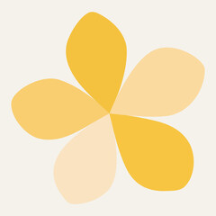Soft yellow blossom flower, abstract modern decorative illustration
