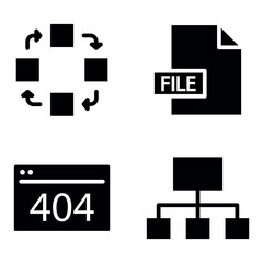 Software Icon Set Vector Design Glyph Template