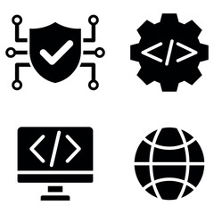 Software Icon Set Vector Design Glyph Template