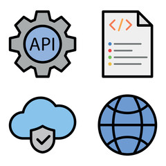 Software Icon Set Vector Design Template	