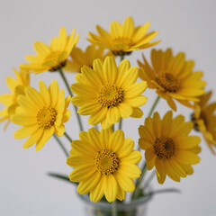 Naklejka premium A bouquet of yellow daisies