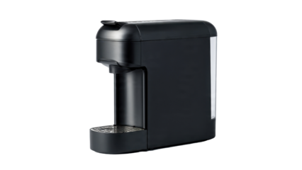 Modern black capsule coffee machine
