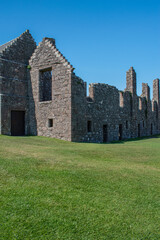 Stonehaven, Aberdeenshire, Scotland, United Kingdom: details of ancient buildings in the complex of Dunnottar Castle, a ruined medieval fortress on a rocky headland in the northeast coast
