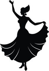 silhouette of a Spanish flamenco dancing girl