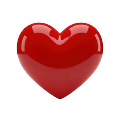 Vibrant red heart shape isolated on transparent background