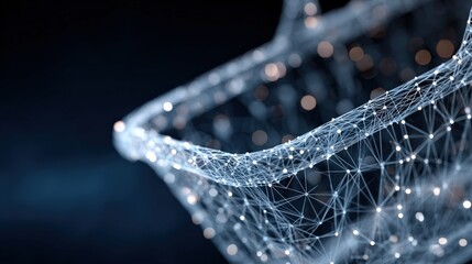 A captivating digital mesh, representing complex technological connectivity and innovative digital technology. ..Created with Generative AI, not depicting real subjects.