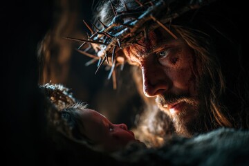 The beginning and end of Jesus as a man.