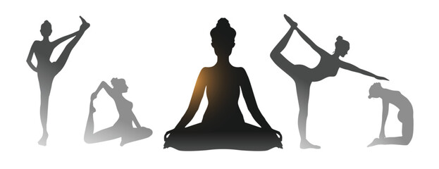 artistic yoga day posture banner for a healthy lifestyle