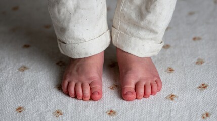 Cherubic toddler toes rest upon a quilt of wonder, celebrating Children's Day and the innocence of small beginnings