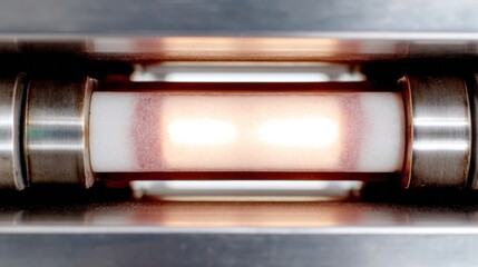 Brightly glowing vacuum tube, vintage steampunk nostalgia, evoking Quantum Day celebration, sci-fi tech with retro-futuristic allure