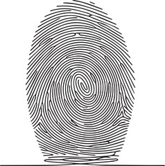 Unique fingerprint pattern on white background