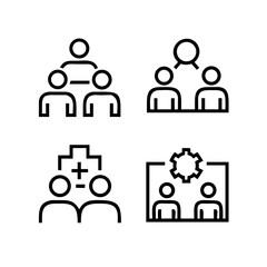 Business people icons illustrating teamwork and collaboration