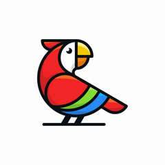 parrot logo bird illustration icon