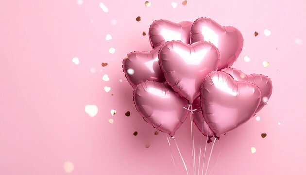 Rosa Luftballons in Herzform