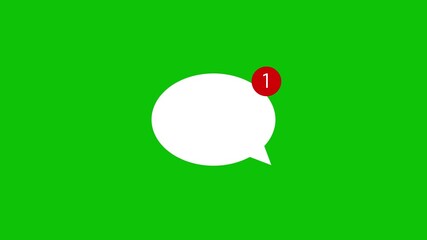 White Comments Icon with Red Notification Badge on alpha Background for Social Messaging.