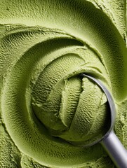 Top view of matcha green tea gelato.