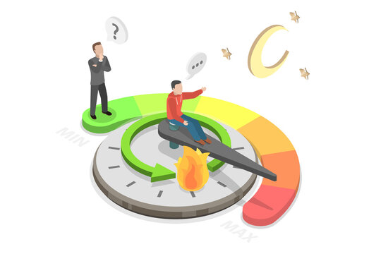 3D Isometric Flat  Illustration of Measuring of Metabolism Level, Body Calories Consumption