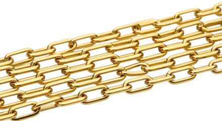 3d gold chain necklace transparent background cutout png