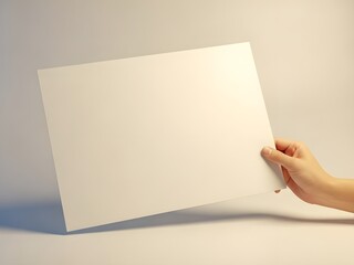 Hand holding blank paper