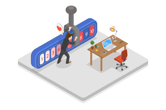 3D Isometric Flat  Illustration of Self Assessment, Self-Improvement