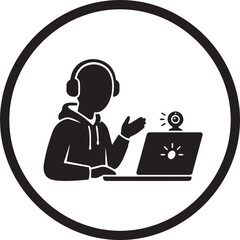 Boy and girl using laptop vector illustration