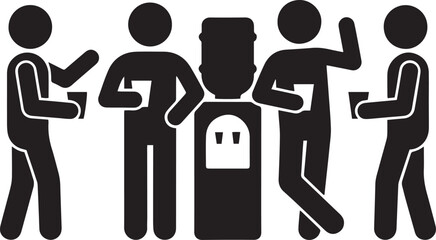 Silhouette of a man and people vector icon illustration