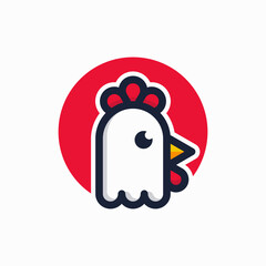 cartoon chicken head logo