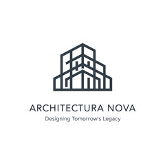 Architectura Nova Modern Building Logo Design.