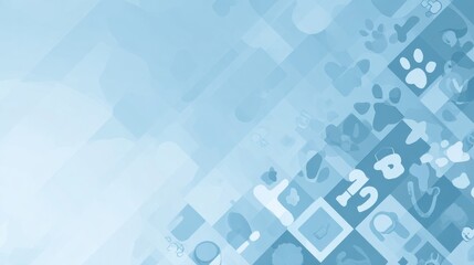 Fototapeta premium Pet Care Marketplace Banner With Abstract Service Icons for Pet Owners Seeking Pet-Related Services and Products