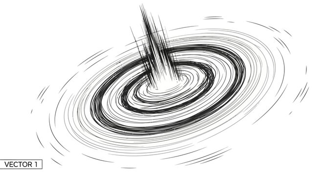Black Hole Swirling Vortex Illustration.