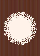 Lace Circle Frame on Striped Background