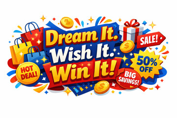 Festive Savings Banner. Modern flat holiday banner design, vibrant promotional sales banner celebrating must-have items and