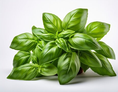 fresh green basil plant 3d render isolated on a white background