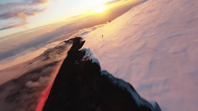 Skiing on an ERUPTING Volcano
