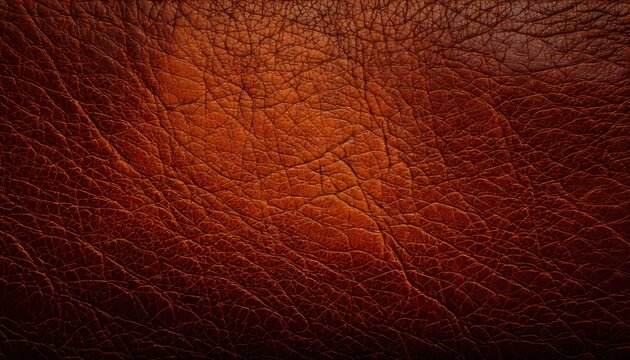 Close-up of a textured brown leather surface, showcasing intricate details and patterns.