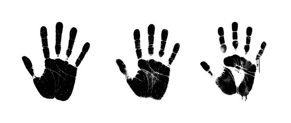 vector set of human hand print