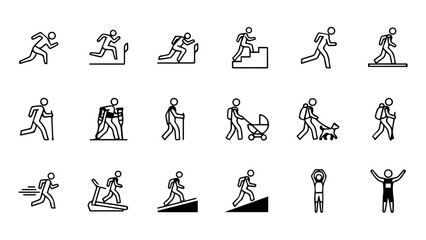 Illustrations of various sports activities isolated on white background, Vector