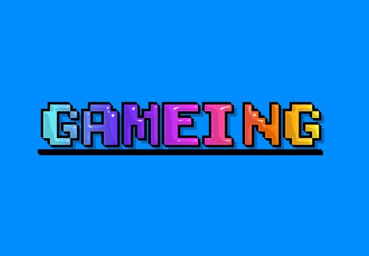 Colorful Pixel Art Text Effect Pixelated Glossy Gradient Font