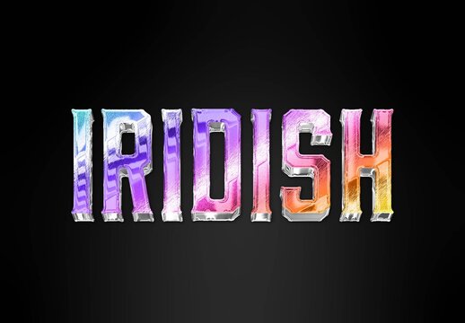 Colorful Holographic Metallic Text Effect Chrome Bold Gradient Font