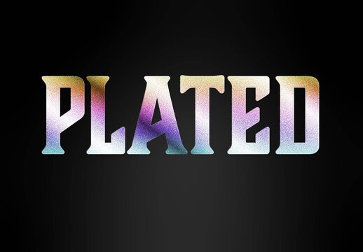 Colorful Holographic Metallic Text Effect Shiny Gradient Font