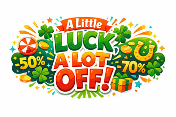 Fototapeta premium Festive Discount Celebration. Clean modern holiday banner illustration, colorful luck-driven retail banner reinforcing excitement,